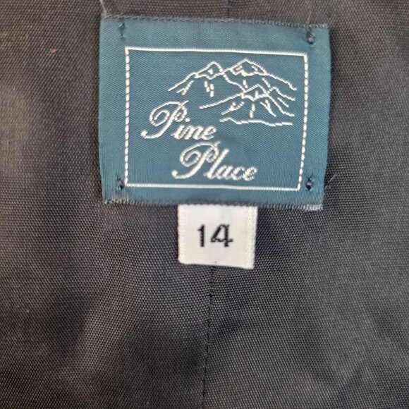 Womens Wool Gabardine Double-Breast Vest 14 Black by Pine Place Deadstock USA - Picture 2 of 9